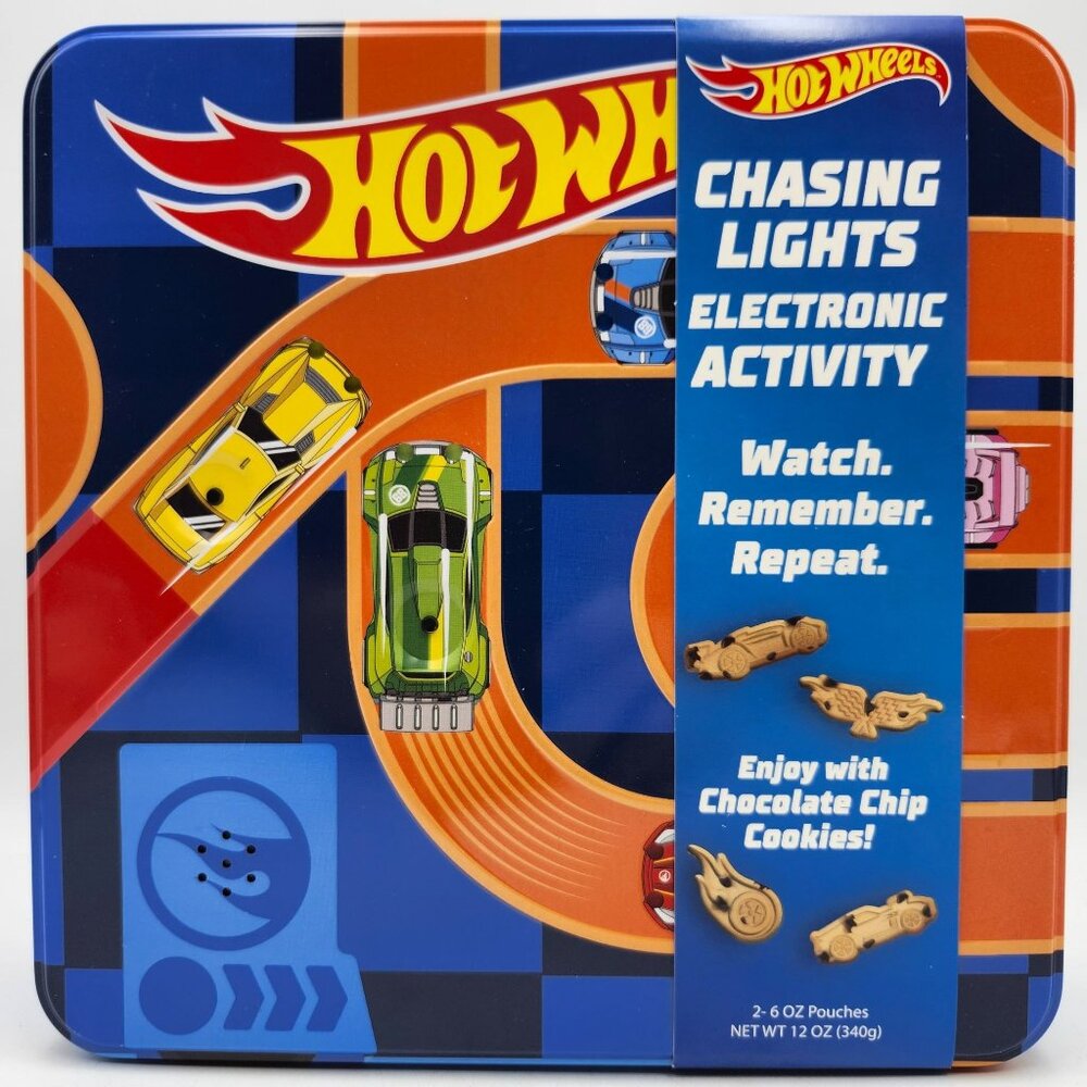 Hot Wheels Chasing Lights Electronic Activity Chocolate Chip Cookies Tin…